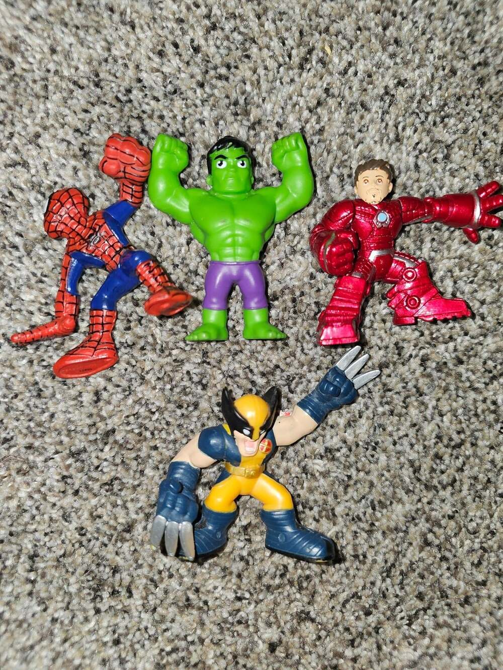 Marvel Super Hero Squad Spider-Man Hulk Iron Man Wolverine Figures